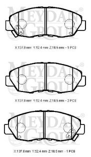 HONDA ACCORD- 90/93; ÖN FREN BALATASI (DİSK) (137,8X47,5X18,5) (DAIWA)