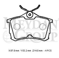 HONDA ACCORD- 99/00; ARKA FREN BALATASI (DİSK) (87X53,2X14) (DAIWA)