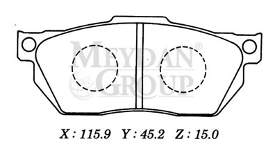 HONDA CIVIC- SD/HB- 92/95; ÖN FREN BALATASI DÜZ TİP (DİSK) (115,9X45,2X15)(DAIWA)