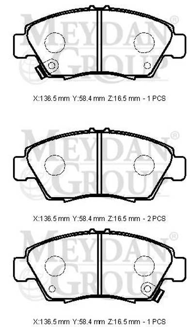 HONDA CIVIC- SD/HB- 96/98; ÖN FREN BALATASI (DİSK) (136,5X51,5X16,5) (DAIWA)