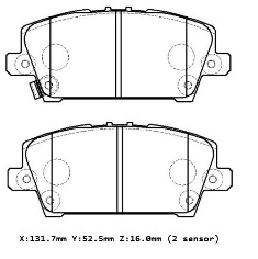 HONDA CIVIC- HB- 06/09; ÖN FREN BALATASI (DİSK)(131.7X52,5X16)(DAIWA)