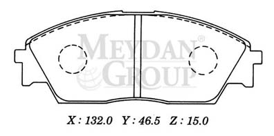 HONDA INTEGRA- 90/91; ÖN FREN BALATASI DÜZ TİP (DİSK) (132X46,5X15) (DAIWA)