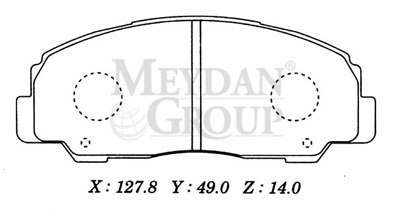 DAIHATSU FEROZA- 92/94; ÖN FREN BALATASI (DİSK) (127,8X49X14) (DAIWA)