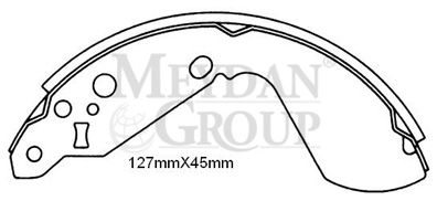 SUZUKI VITARA- 92/94; ARKA FREN PABUCU 5KAPI (127X45) (DAIWA)