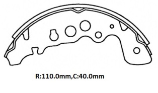 SUZUKI GRAND VITARA- 98/02; ARKA FREN PABUCU (V6 MOTOR)(110X40) (DAIWA)