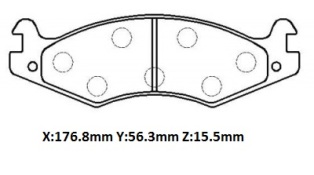 JEEP WRANGLER- 87/89; ÖN FREN BALATASI (DİSK)(176.8X56.3X15.5) (BRAMAX)