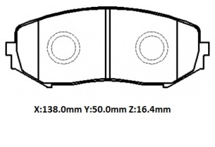 SUZUKI GRAND VITARA- 06/12; ÖN FREN BALATASI (DİSK)(138X50X,16,4)(DAIWA)