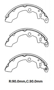 SUZUKI ALTO- 88/94; ARKA FREN PABUCU (90X30)(DAIWA)