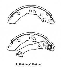 HYUNDAI ATOS- 05/08; ARKA FREN PABUCU (90X30) (DAIWA)