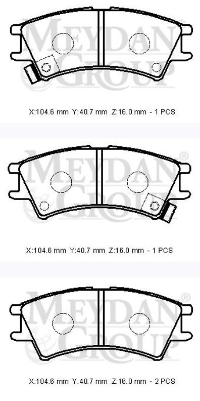 HYUNDAI ATOS- 98/03; ÖN FREN BALATASI (DİSK) (104,6X40,7X16) (DAIWA)