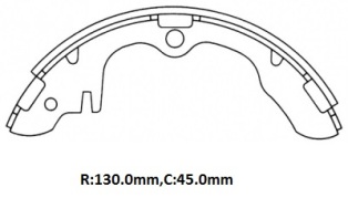 KIA CERES- KAMYONET- 90/00; ÖN/ARKA FREN PABUCU 2.2CC (130X45)(DAIWA)