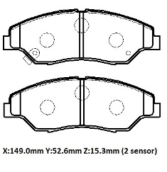 KIA SPORTAGE- 95/02; ÖN FREN BALATASI (DİSK)(149X52.6X15.3)(DAIWA)