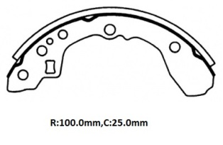 KIA CAPITAL- 88/94; ARKA FREN PABUCU (100X25) (DAIWA)