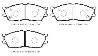 KIA RIO- II- 03/05; ÖN FREN BALATASI (127,8X48.8X16) (DAIWA)