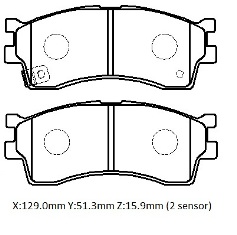 KIA SHUMA- II- 00/03; ÖN FREN BALATASI (DİSK) (129X51,3X15,9) (DAIWA)