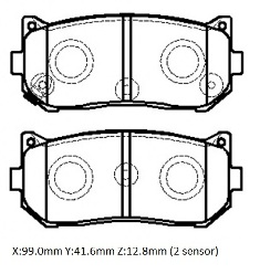 KIA SHUMA- II- 00/03; ARKA FREN BALATASI (DİSK) (99X41,6X12,8) (DAIWA)