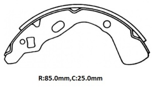 KIA PRIDE- 00/01; ARKA FREN PABUCU (85X25) (DAIWA)