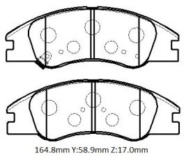 KIA CERATO- 10/11; ÖN FREN BALATASI (DİSK) (164,8X58,9X17) (DAIWA)