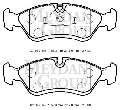 OPEL VECTRA- A- 88/95; ÖN FREN BALATASI (KABLOSUZ)(DİSK) (156,2X52,3X17) (BRAMAX)