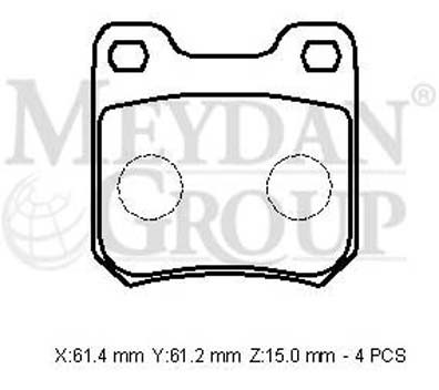 OPEL VECTRA- A- 93/95; ARKA FREN BALATASI (KABLOSUZ)(DİSK) (61,4X61,2X15) (BRAMAX)