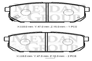 KIA SORENTO- 02/09; ARKA FREN BALATASI (DİSK) (118X47X15) (DAIWA)