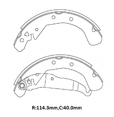 OPEL ASTRA- F- SD/HB- 92/94; ARKA FREN PABUCU 1,4/1,6/1,7 (114,3X40)(FMK)