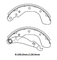 OPEL ASTRA- F- SD/HB- 95/98; ARKA FREN PABUCU 1,4/1,6/1,7CC (100X28)(BRAMAX)