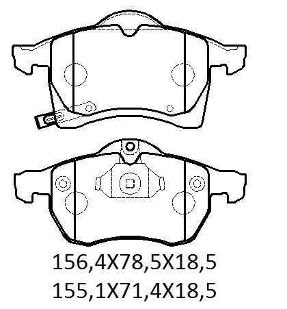 OPEL ASTRA- G- SD/HB- 99/09; ÖN FREN BALATASI (DİSK)(156,4X78,5X18,5/155,1X71,4X18,5)(BRAMAX)