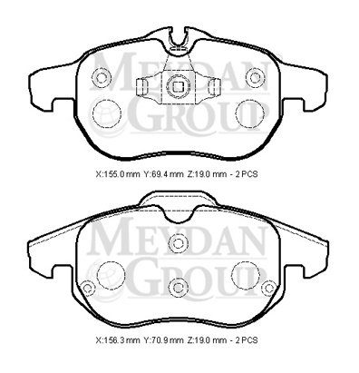 OPEL ASTRA- H- SD/HB- 04/14; ÖN FREN BALATASI 2,0 (KABLOSUZ)DİSK(155X69,4X19/15;6,3X70,9X19)(BRAMAX)