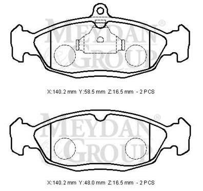 OPEL CORSA- A- 86/92; ÖN FREN BALATASI 1,0/1,2(KABLOSUZ)DİSK(140,2X58,5X16,5/14;0,2X48X16,5)(BRAMAX)