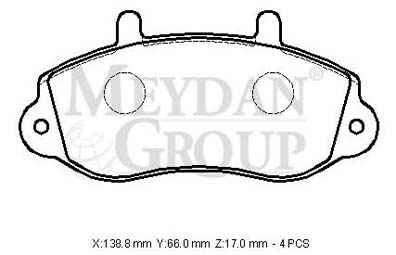 OPEL MOVANO- 99/03; ÖN FREN BALATASI 1,9/2,2/2,5/2,8 (DİSK)(138,8X66X17) (BRAMAX)