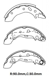 FORD FIESTA- 00/02; ARKA FREN PABUCU 1,25/1,3/1,4CC (90X30) (BRAMAX) 