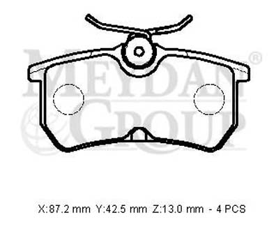 FORD FIESTA- 09/13; ARKA FREN BALATASI 1,0/1,4/1,5/1,6 (DİSK) (87,2X42,5X13) (BRAMAX)