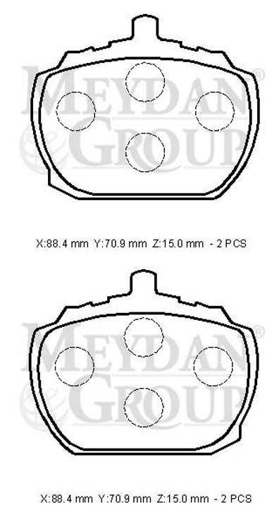 FORD TRANSIT- 65/86; ÖN FREN BALATASI (DİSK) (88,4X70,9X15) (BRAMAX)