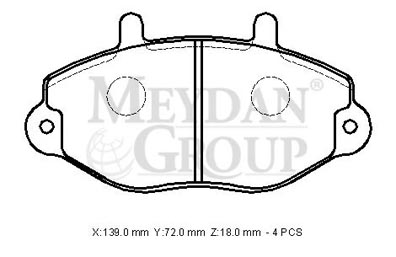 FORD TRANSIT- T12- 93/96; ÖN FREN BALATASI T15 (DİSK) (138,8X71,70X18) (BRAMAX)