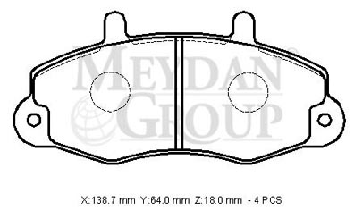 FORD TRANSIT- T12- 93/96; ÖN FREN BALATASI T12 (DİSK) (138,8X64X18)(BRAMAX)