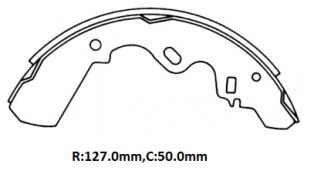 ISUZU WFR- MİNİBÜS- 89/96; ARKA FREN PABUCU (127X50)(DAIWA)