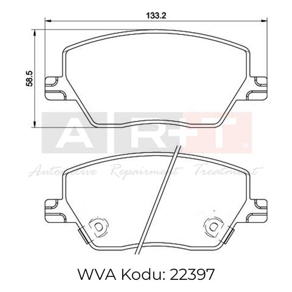 ON BALATA FIAT EGEA 16 1.0 1.3 MTJ 1.4 1.6 1.6D K:19 MM G:133 MM Y:58.5 MM KÜÇÜK TİP