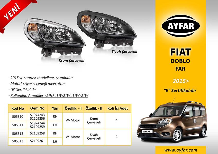 FAR SAĞ KROM ÇERÇEVELİ FIAT DOBLO 15