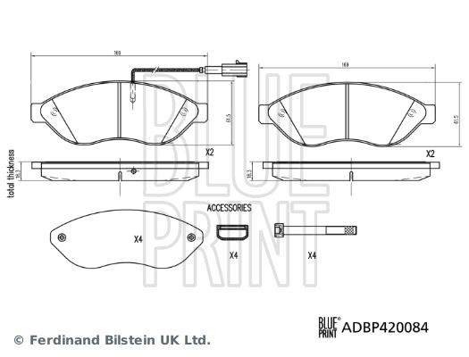 ÖN BALATA DUCATO 3-4-BOXER 3-4-JUMPER 3-4 06 11 16Q-20Q- KARSAN JEST TEK FİŞLİ