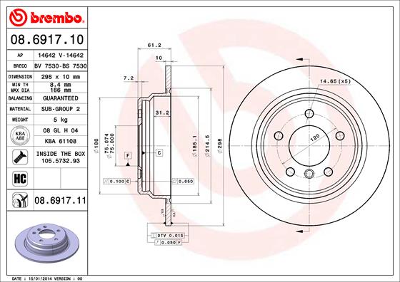 FREN DISKI ARKA DUZ KAPLAMALI BMW SERIES 5 E39 520I 96 - 03