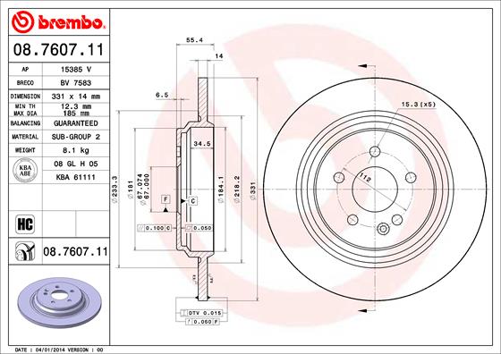 FREN DISKI ARKA MERCEDES ML-CLASS W163 98 05