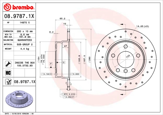 FREN DISKI ARKA DELIKLI BMW E81-E87 116I 118D 118I