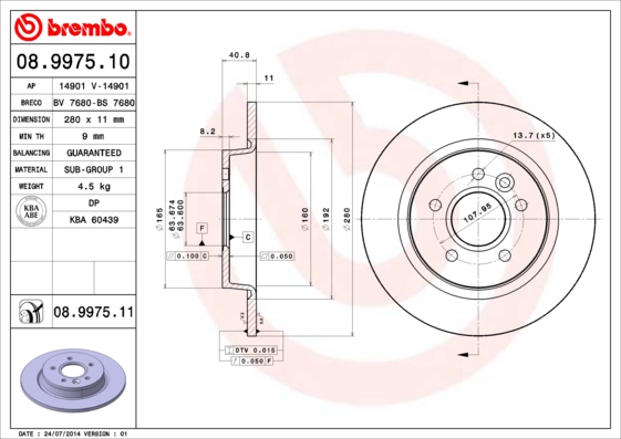 ARKA FREN DISKI AYNA FOCUS II04 11 C-MAX 07 09 VOLVO V50 04 12 C30 06 12 C70 II 05 13 S40 II 04 04 12 17 JANT - 16 JANT DÜZ 280MM 5 BİJON