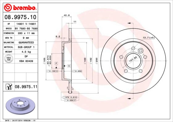 ARKA FREN DISKI AYNA FOCUS II04 11 C-MAX 07 09 VOLVO V50 04 12 C30 06 12 C70 II 05 1 3 S40 II 04 12 17 JANT - 16 JANT DÜZ 280MM 5 BİJON