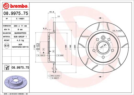 ARKA FREN DISKI AYNA FOCUS II04 11 C-MAX 07 09 VOLVO V50 04 12 C30 06 12 C70 II 05 13 S40 II 04 12 17 JANT - 16 JANT DÜZ 280MM 5 BİJON