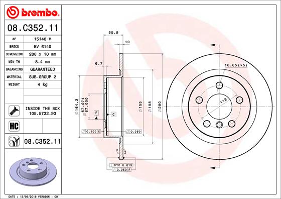 FREN DISKI ARKA BMW F40-F45-F46-F48-F39 MINI F54-F60