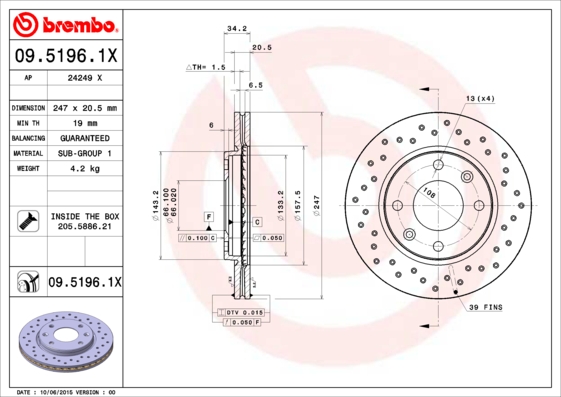 ÖN FREN AYNASI P106 I-II 91-02 206 98 306 93-01 SAXO 96-03 XSARA 97-00 247.5X20.4X4DLXHAVALI