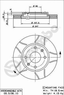 ÖN FREN AYNASI P106 I-II 91-02 206 98 306 93-01 SAXO 96-03 XSARA 97-00 247.5X20.4X4DLXHAVALI