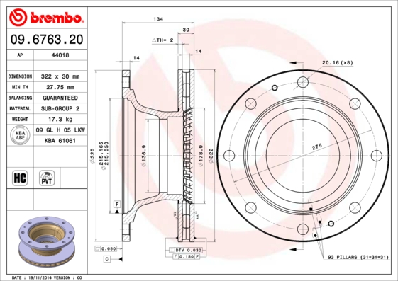 FREN DİSKİ IVECO EUROCARGO I-III 01/91-09/15-IVECO EUROFIRE 01/91-